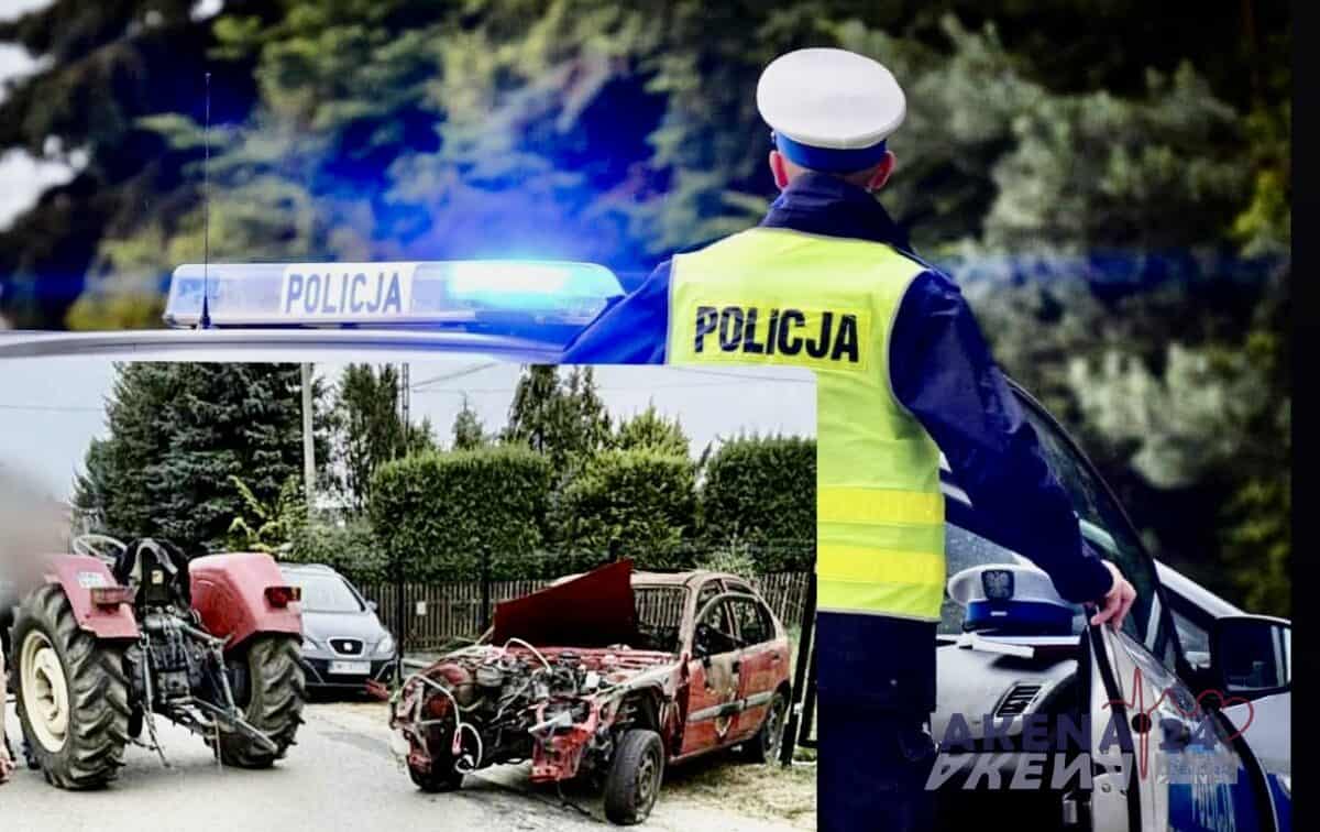 32-latek z 3 promilami ciągnął spalony samochód. Za kierownicą nikt nie siedział