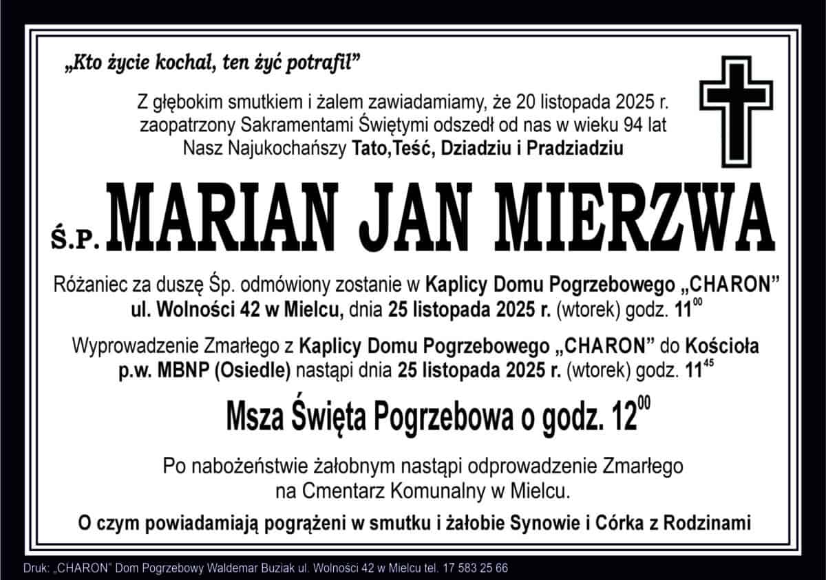 Śp. Marian Jan Mierzwa