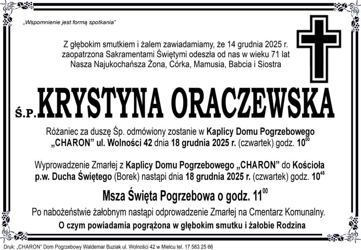 Śp. Krystyna Oraczewska