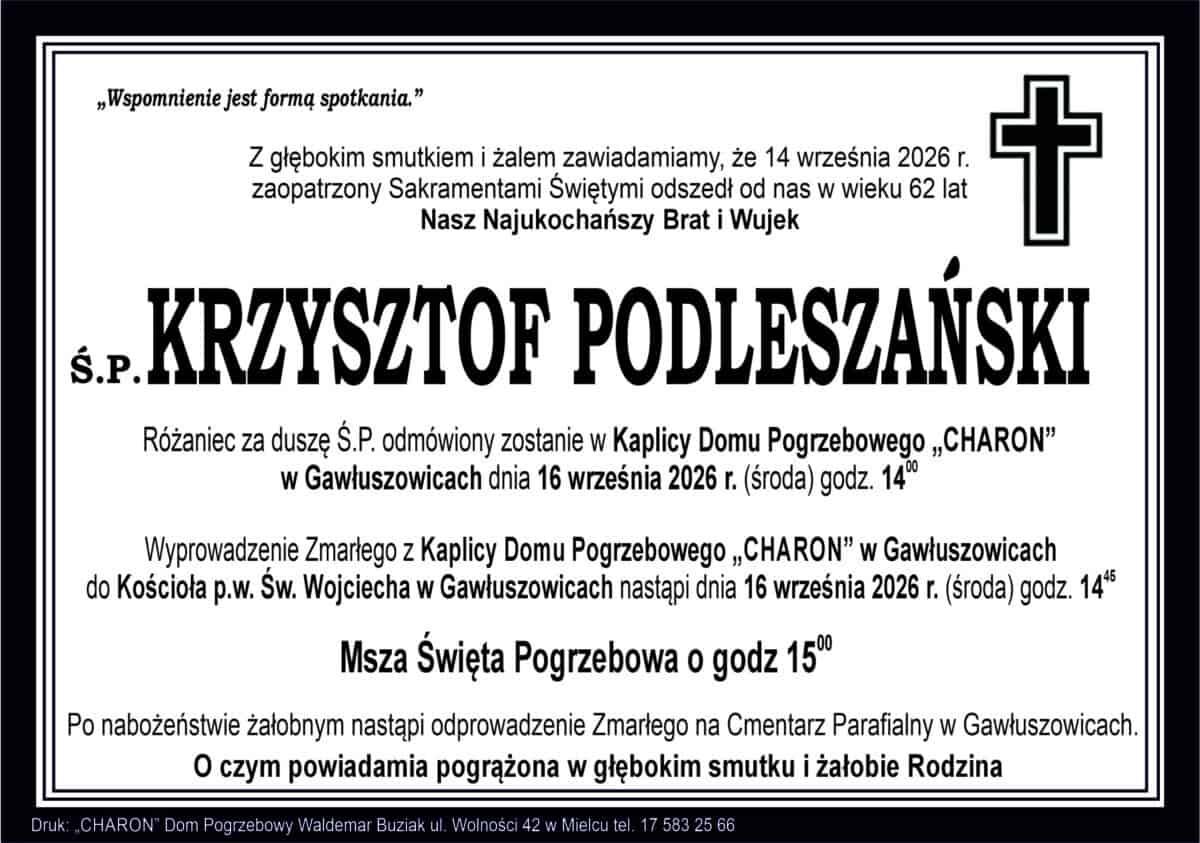 Śp. Krzysztof Podleszański