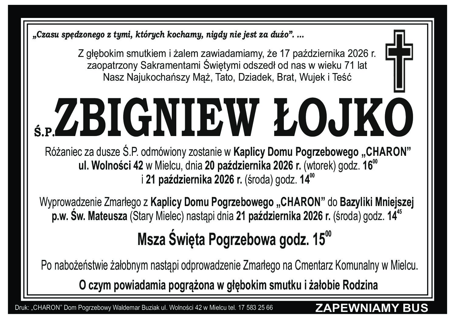 Śp. Zbigniew Łojko