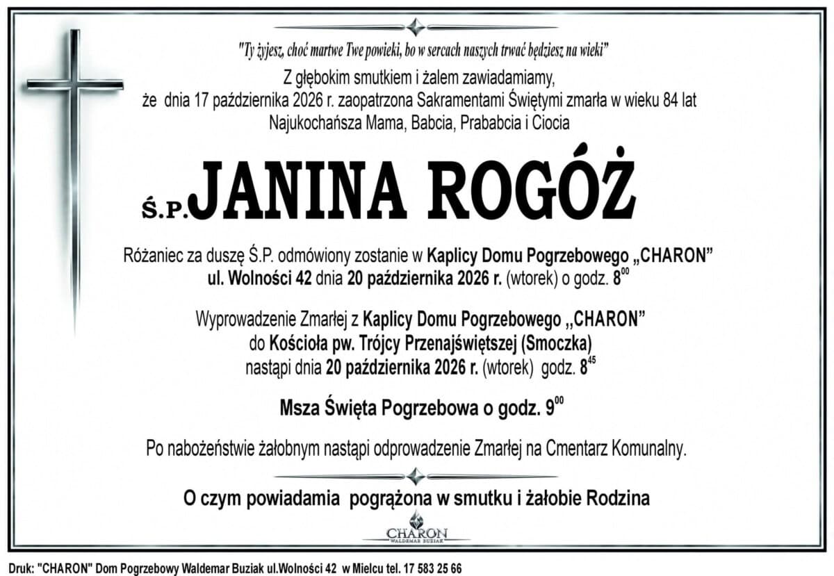 Śp. Janina Rogóż